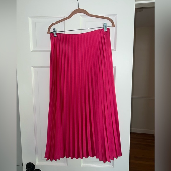 J.CREW Pleated Pull-on Pink Midi Skirt Size Small NWT - Picture 5 of 8